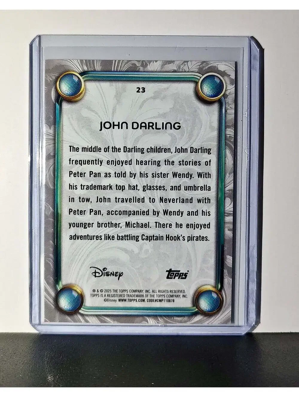 John Darling 2025 Topps Disney Wonder #23 Card Peter Pan